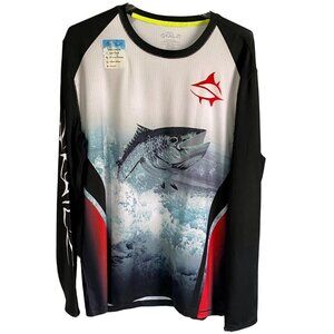 Loco Skailz Tarpon Print Savage Long Sleeve Performance Shirt Men's Large NEW